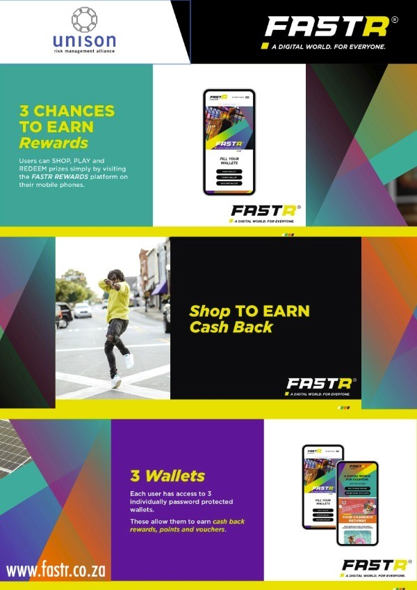 An infographic titled "3 Chances to Earn Rewards" showing a smartphone interface. It highlights the three individually password-protected wallets used for cashback rewards, points, and vouchers.